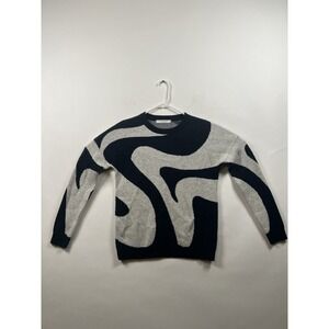 Kokun Wool Cashmere‎ Knit Sweater Abstract Print Sz XS
